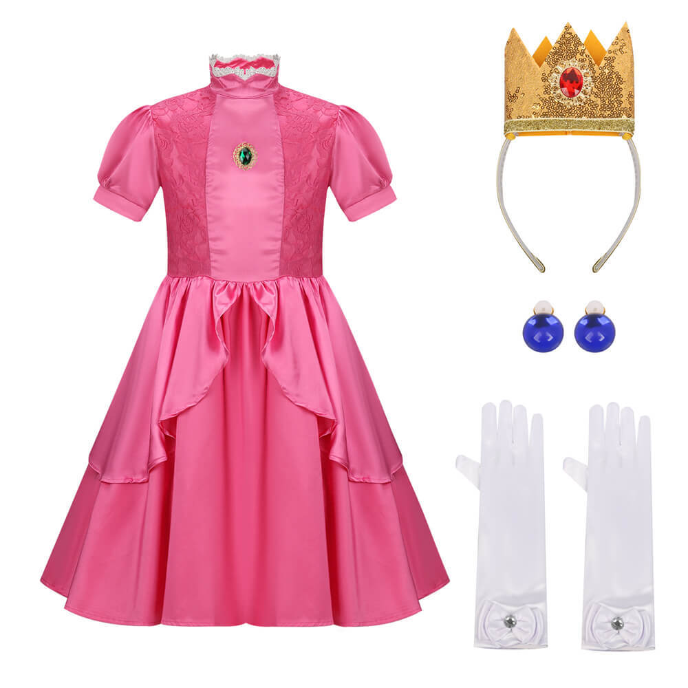Gilrs Princess Peach Pink Dress-The Super Mario Bros. Movie In Stock Takerlama