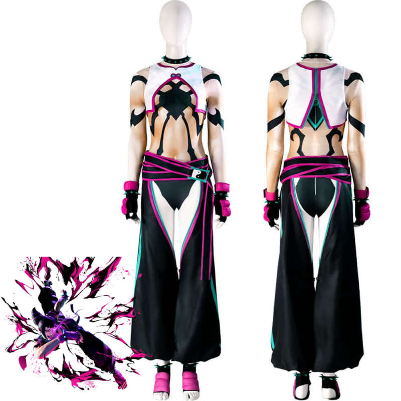 Deluxe Street Fighter VI Juri Han Cosplay Costume XS S M L in Stock