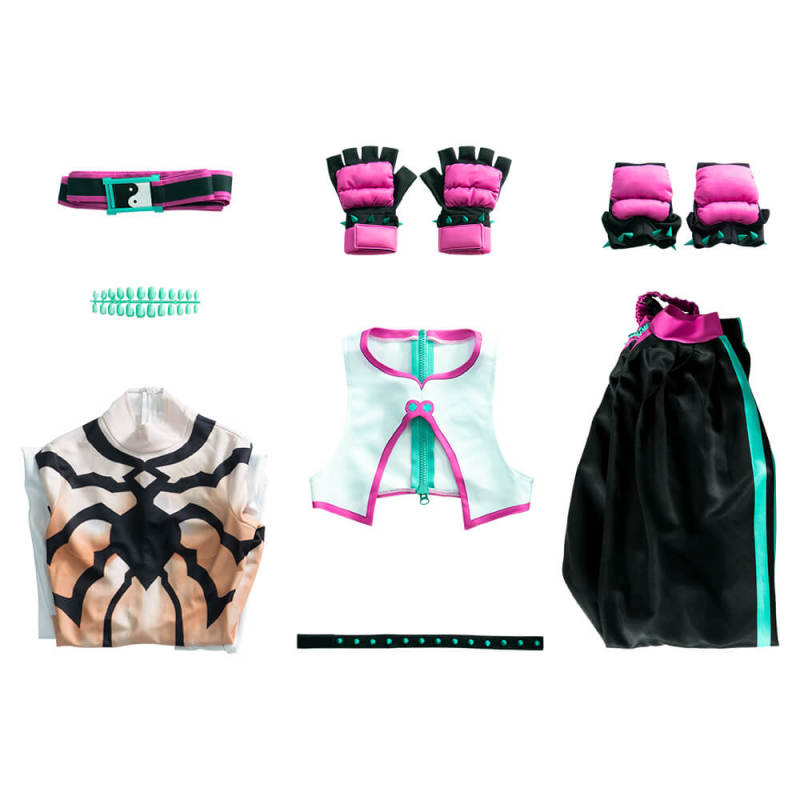 Deluxe Street Fighter VI Juri Han Cosplay Costume XS S M L in Stock