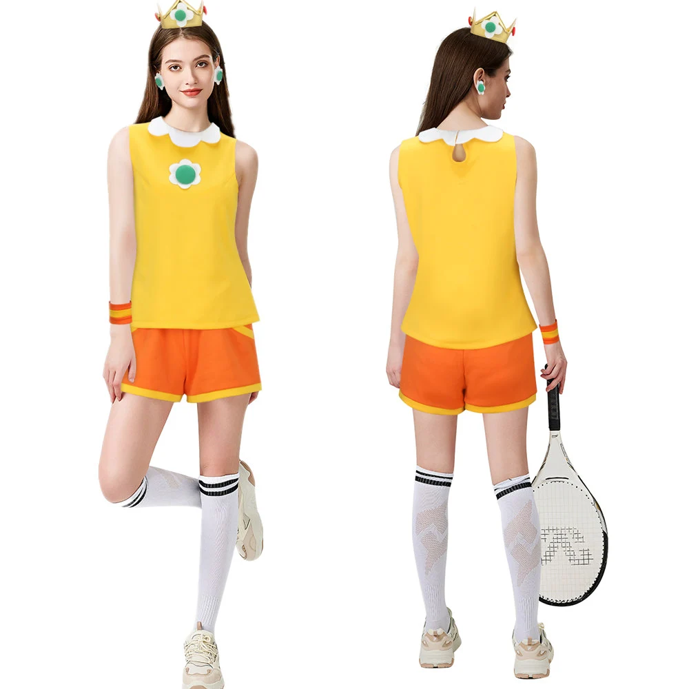 Takerlama Mario Tennis Aces Princess Daisy Cosplay Costume Women Takerlama Mario Tennis Aces Princess Daisy Cosplay Costume Women
