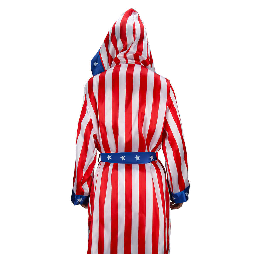 Rocky Balboa Boxing Costume Independence Day American Flag Cosplay Bathrobe In Stock Takerlama