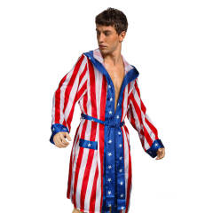 American Flag Cosplay July 4th Bathrobe Rocky Balboa Boxing Costume Independence Day In Stock Takerlama