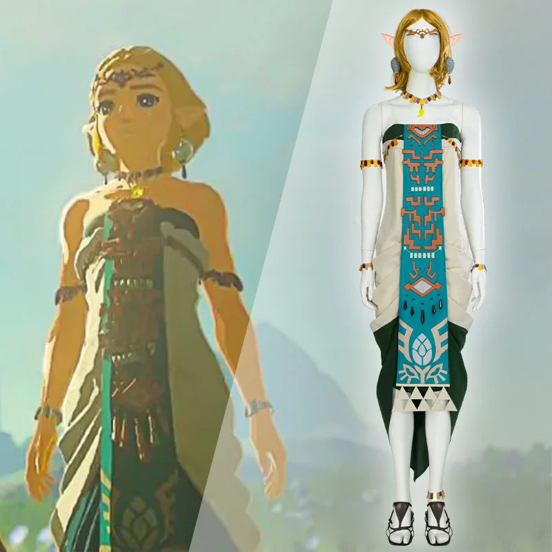 strapless open back dress Princess Zelda Costume TOTK Zelda Zonai Dress Cosplay Costume Easy Ver –  ACcosplay