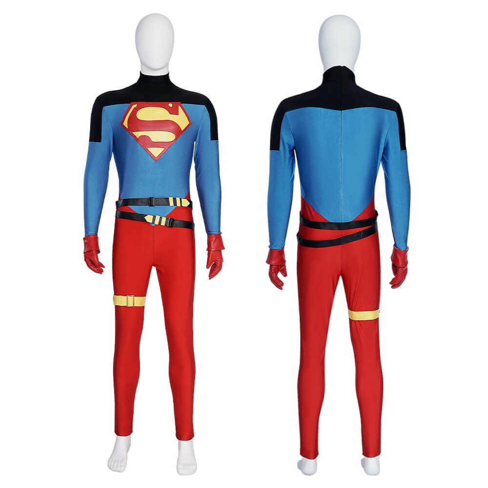 Superboy Halloween Cosplay Costume DC Comic Superhero Conner Kent Jacket Jumpsuit