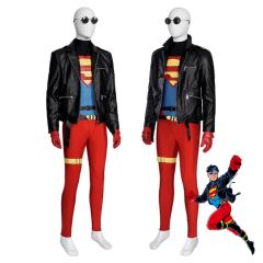 Superboy Halloween Cosplay Costume DC Comic Superhero Conner Kent Jacket Jumpsuit