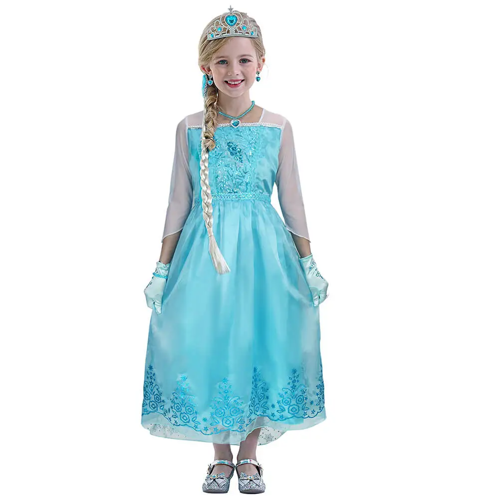 elsa frozen 2 blue dress Posh Peanut Girl's Disney Frozen Elsa Tulle Dress in Blue, 10Y-12Y, Viscose from Bamboo