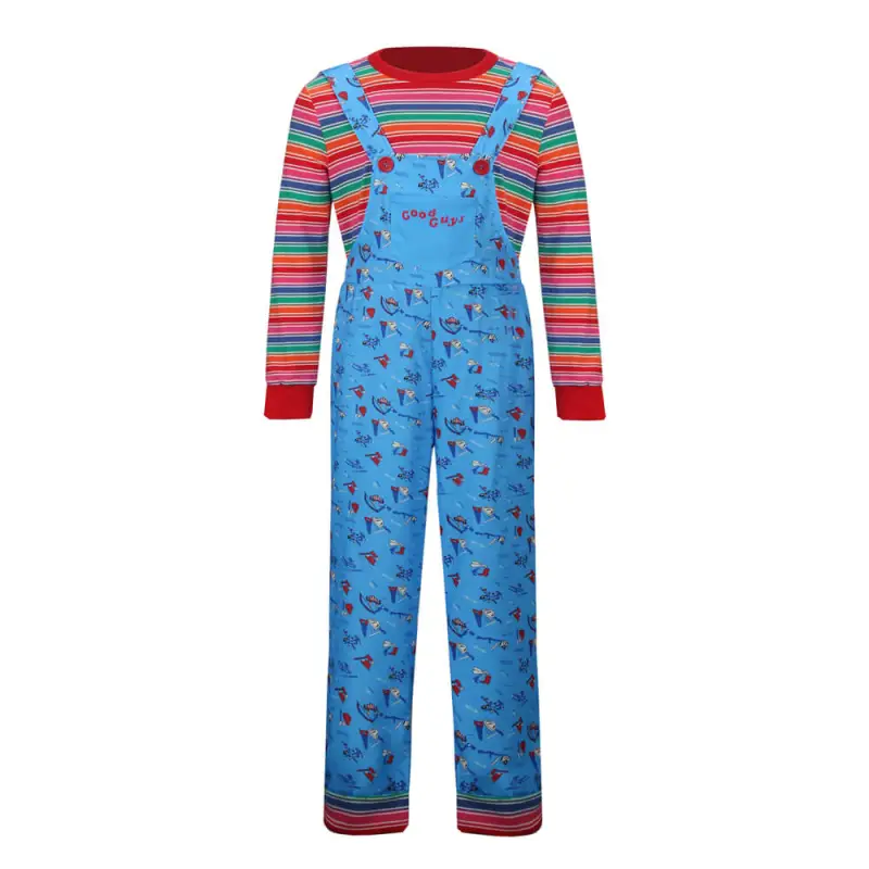 Boys Girls Chucky Costume Child's Play Good Guys Overalls Halloween Doll Cosplay