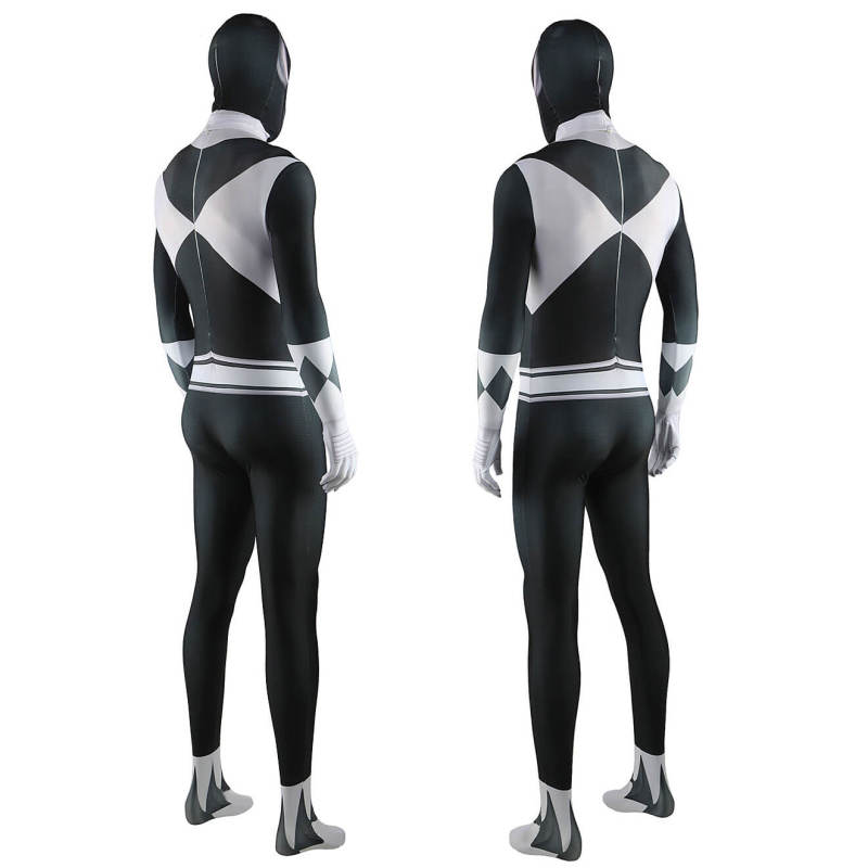 Mighty Morphin Power Rangers Black Ranger Costume Zack Taylor Cosplay Jumpsuit With Mask