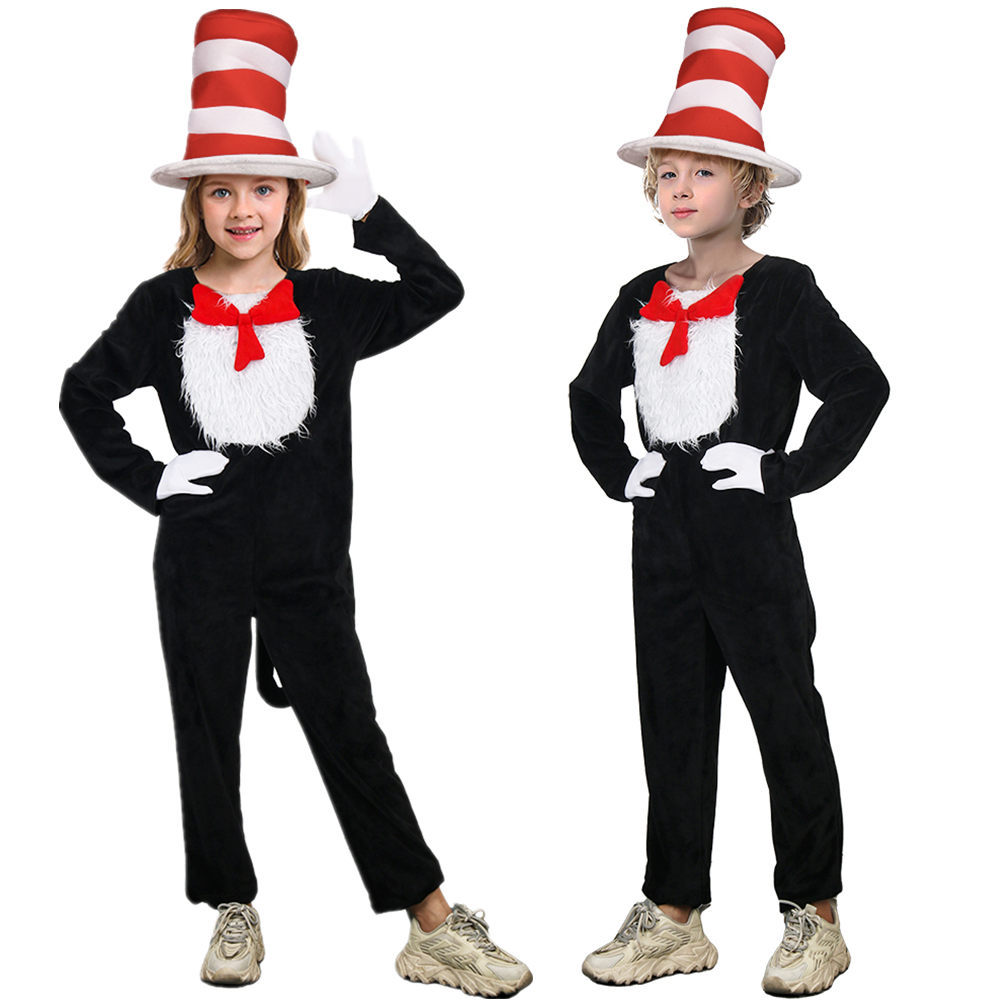 Child Dr. Seuss' The Cat in the Hat Halloween Costume Top-Hat In Stock-Takerlama