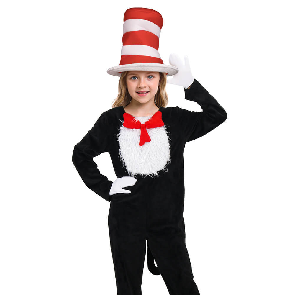 Child Dr. Seuss' The Cat in the Hat Halloween Costume Top-Hat In Stock-Takerlama