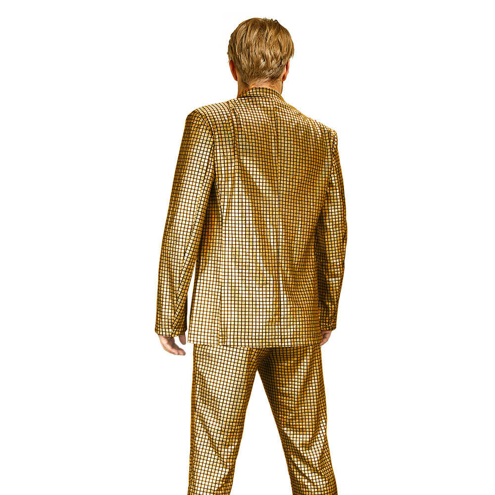 Men's Shiny Disco Costume 70s Glitter Jacket Pants Stage Festival Host Suit 4 Colors In Stock Takerlama