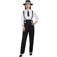 1920s Gangster Lady Costume Mobster Halloween Cosplay Outfits XL In Stock Takerlama