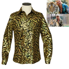 Tiger King Joe Exotic Trainer Costume Men's Halloween Cosplay Bling Shirt