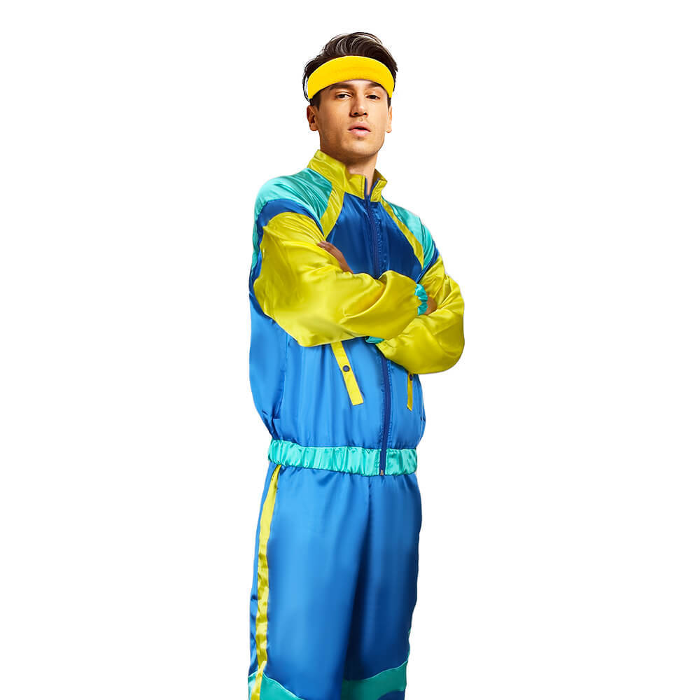 80s 90s Height Of Fashion Shell Suit Retro Tracksuit Hip Hop Costumes Windbreaker & Pants In Stock Takerlama