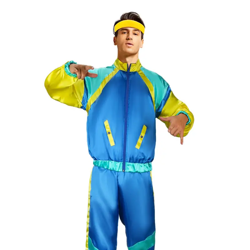 80s 90s Height Of Fashion Shell Suit Retro Tracksuit Hip Hop Costumes  Windbreaker & Pants In Stock Takerlama