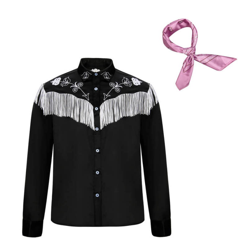 Ken Black White Cowboy Ensemble With Fringe Men's Disco Costumes In Stock