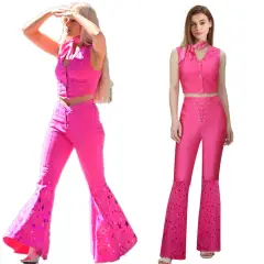 Margot Robbie's Pink Cowgirl Costume 2023 Movie Doll Cosplay Outfits High-Elastic (In Stock) Takerlama