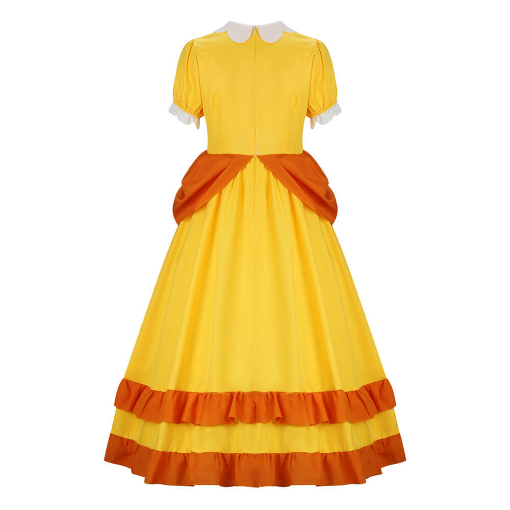 Women Princess Daisy Cosplay Costume Yellow Dress Adult S M In Stock Takerlama