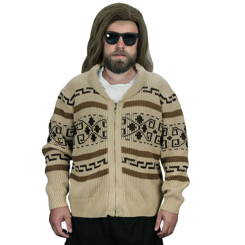 The Big Lebowski The Dude Men's Costume Zip Up Sweater In Stock Takerlama