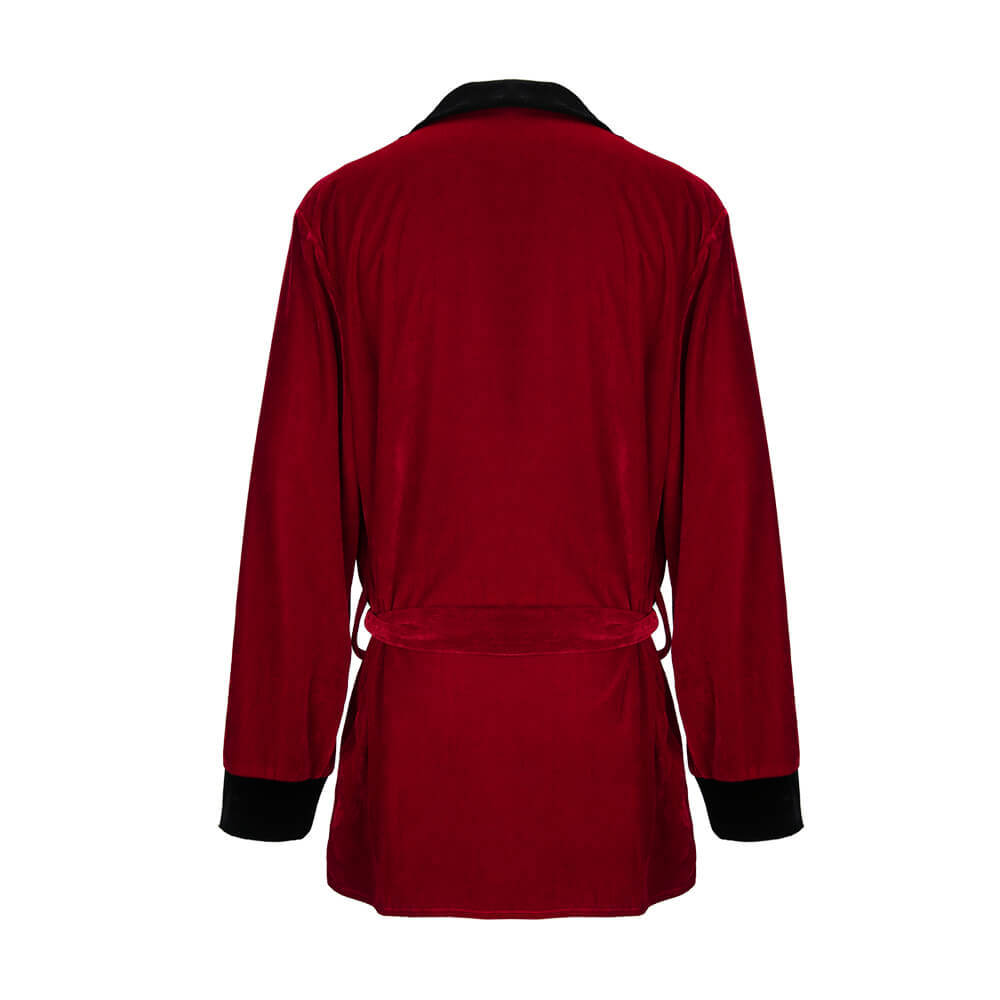 American Playboy Hugh Hefner Costume for Men Smoking Jacket Pajama Dressing Takerlama