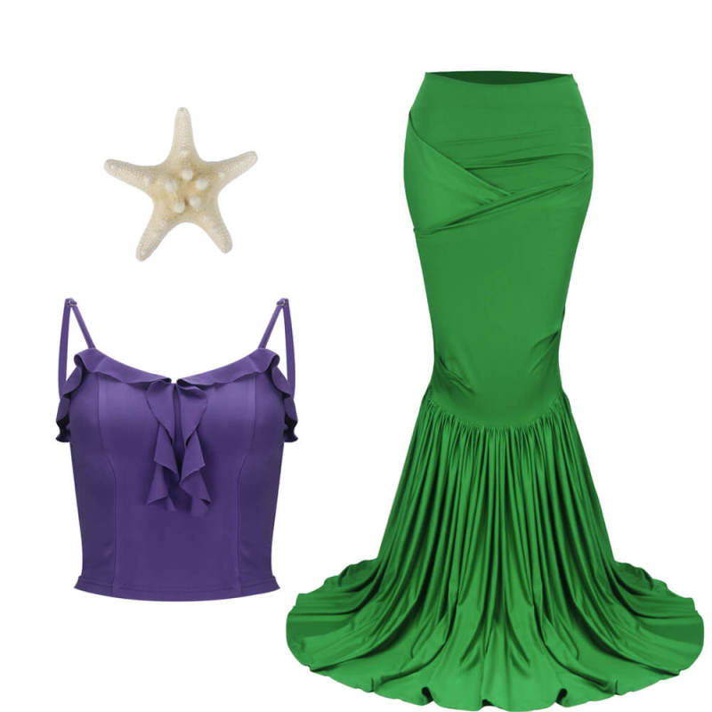 Disney The Little Mermaid Halloween Cosplay Costume Ariel Princess Merman Dress In Stock-Takerlama