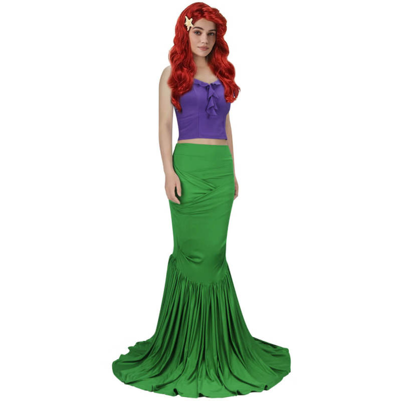 Disney The Little Mermaid Halloween Cosplay Costume Ariel Princess Merman Dress In Stock-Takerlama