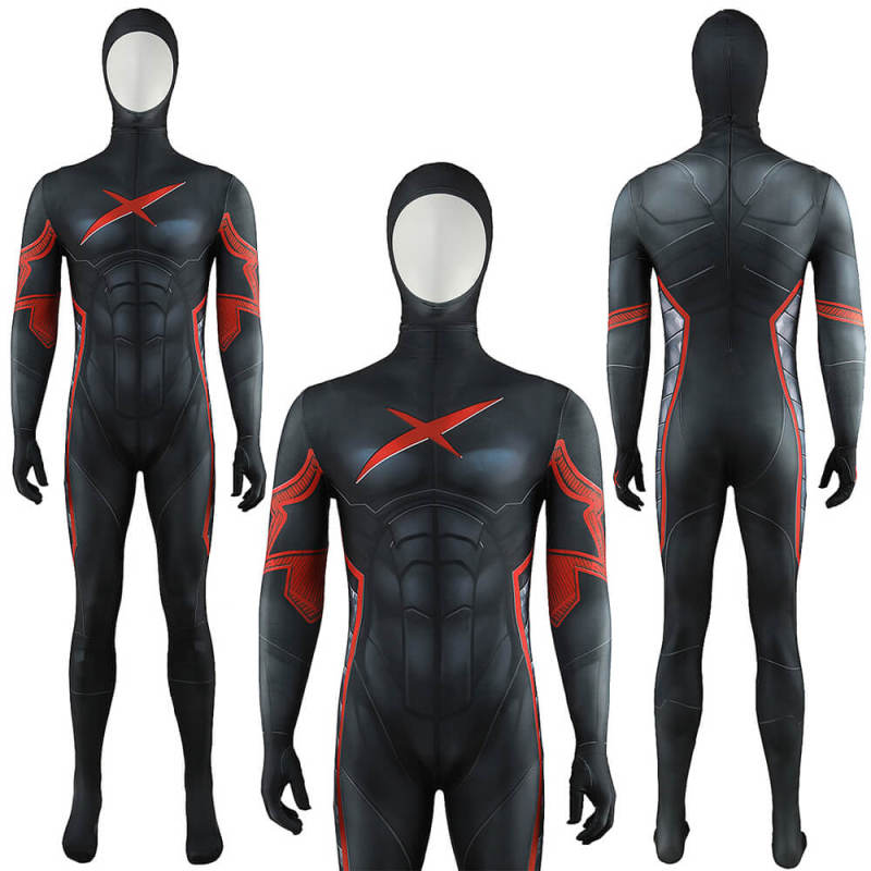 Teen Titans Red X Halloween Costume Dick Grayson Superhero Jumpsuit Mask Adult Kids