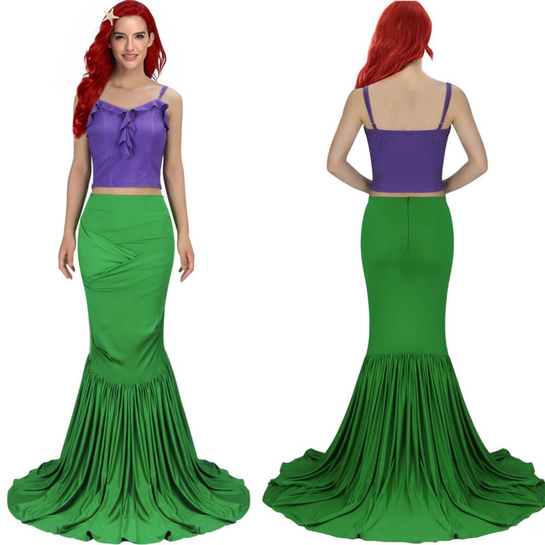 The Little Mermaid Halloween Cosplay Costume Ariel Princess Merman Dress In Stock-Takerlama