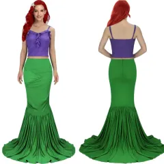 Disney The Little Mermaid Halloween Cosplay Costume Ariel Princess Merman Dress In Stock-Takerlama