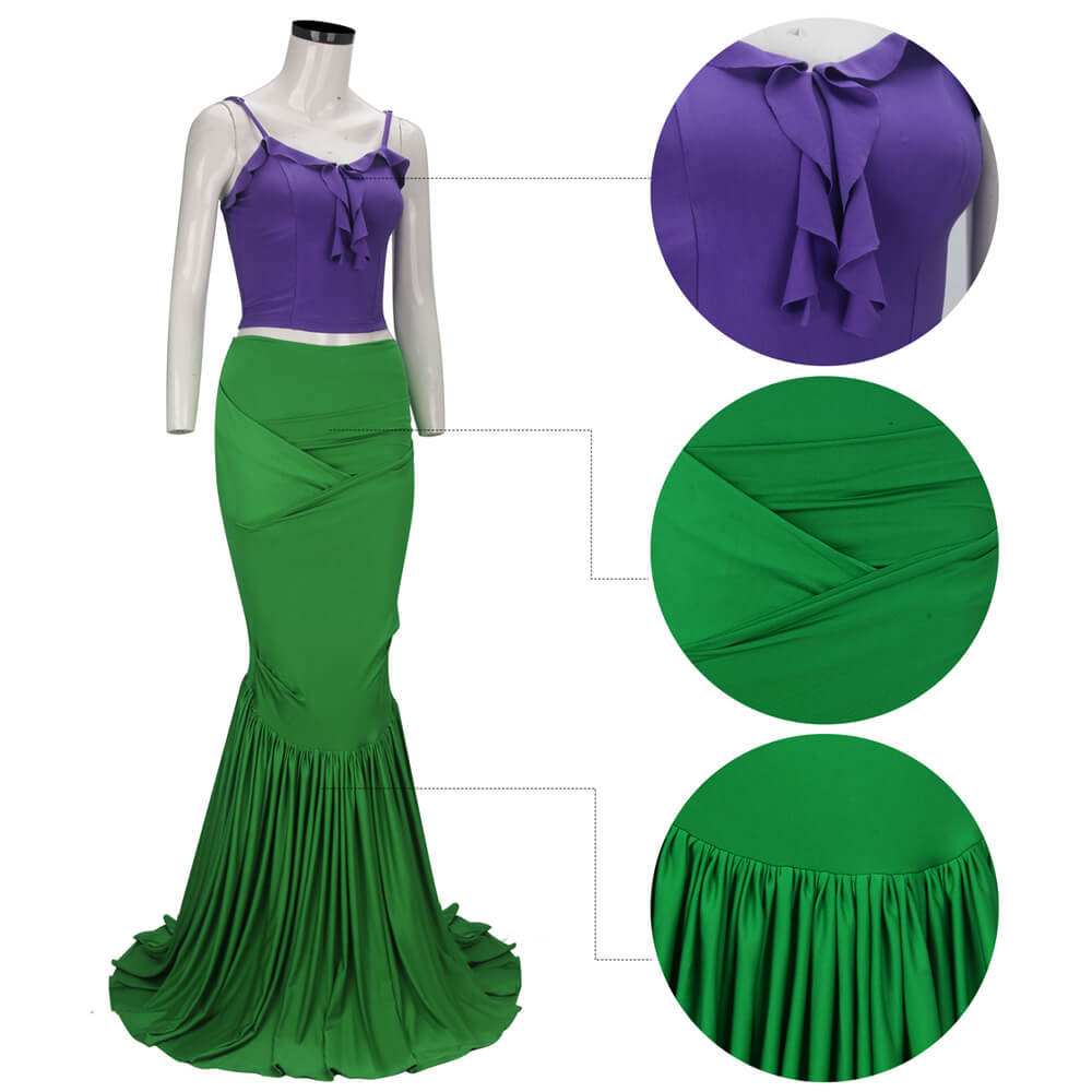 Disney The Little Mermaid Halloween Cosplay Costume Ariel Princess Merman Dress In Stock-Takerlama