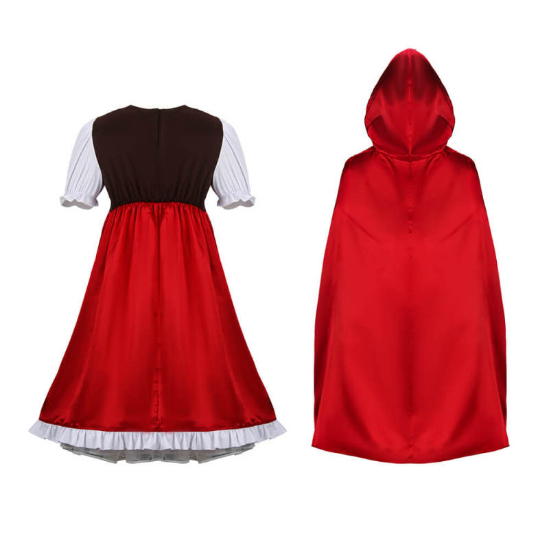 Realistic Girls Red Riding Hood Costume Halloween Party Outfits