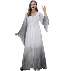 Gothic Victorian White Fancy Dress Women Gossamer Ghost Halloween Costume