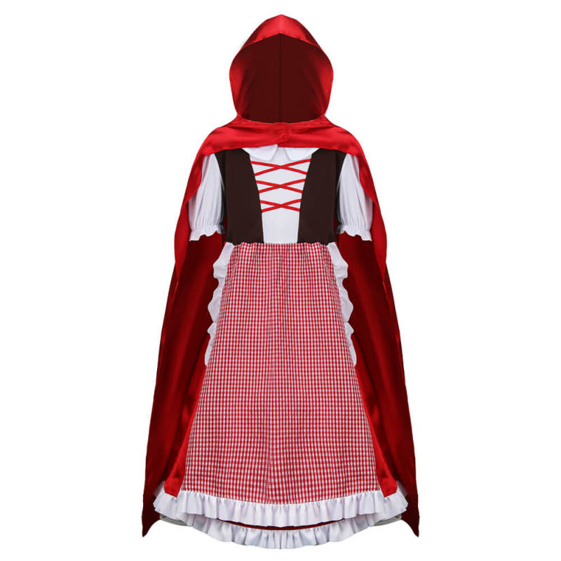 Realistic Girls Red Riding Hood Costume Halloween Party Outfits
