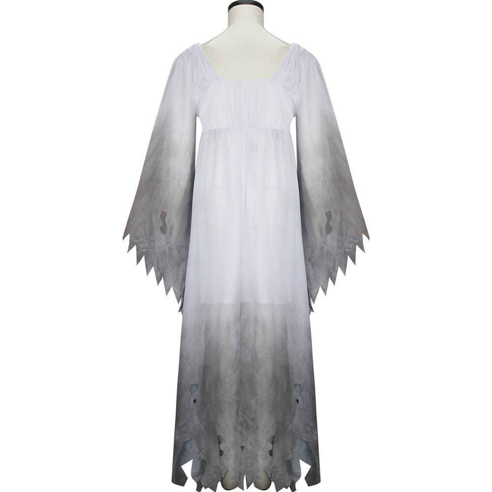 Gothic Victorian White Fancy Dress Women Gossamer Ghost Halloween Costume