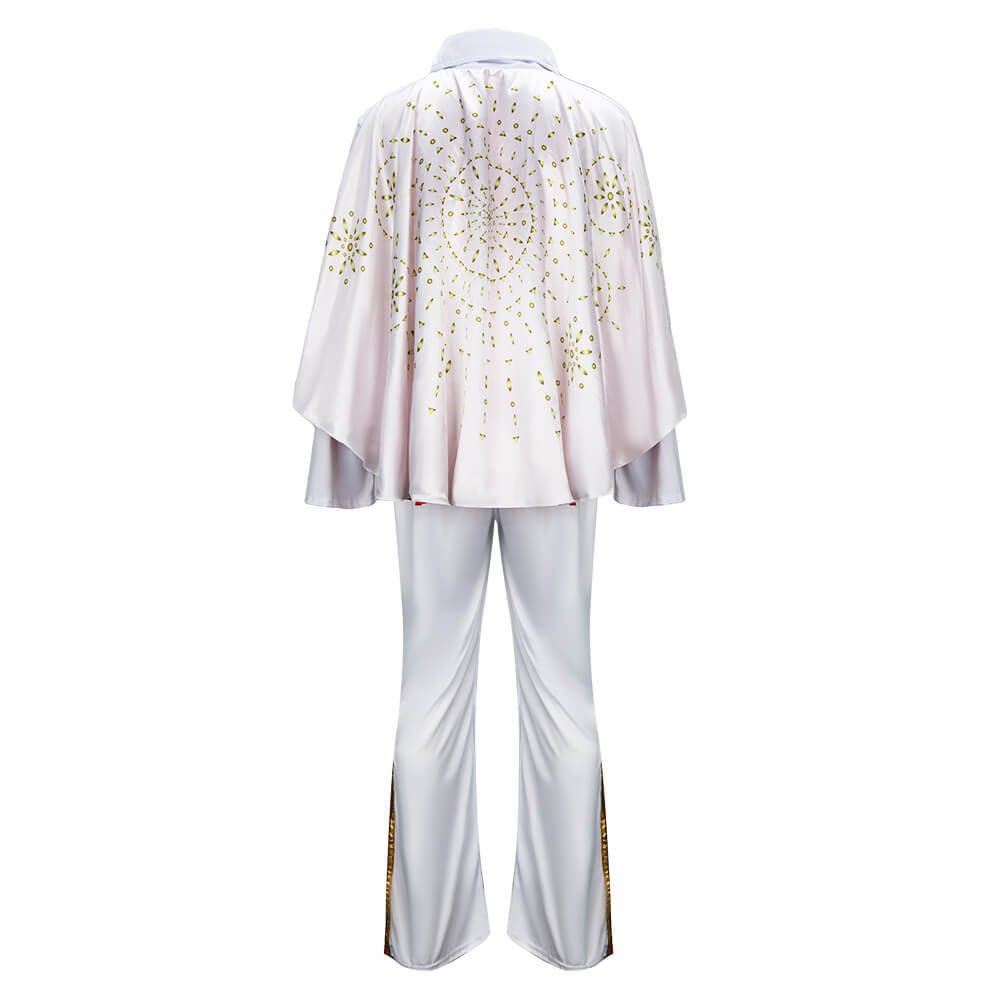 King of Rock and Roll Elvis Aaron Presley White Jumpsuit Costume