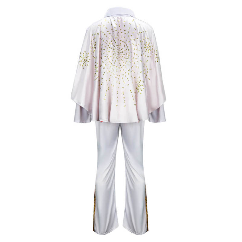 King of Rock and Roll Elvis Aaron Presley White Jumpsuit Costume