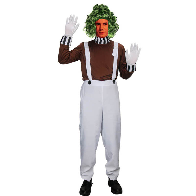 Adult Willy Wonka Oompa Loompa Cosplay Costume-Charlie and the Chocolate Factory S XL 2XL 3XL In Stock Takerlama