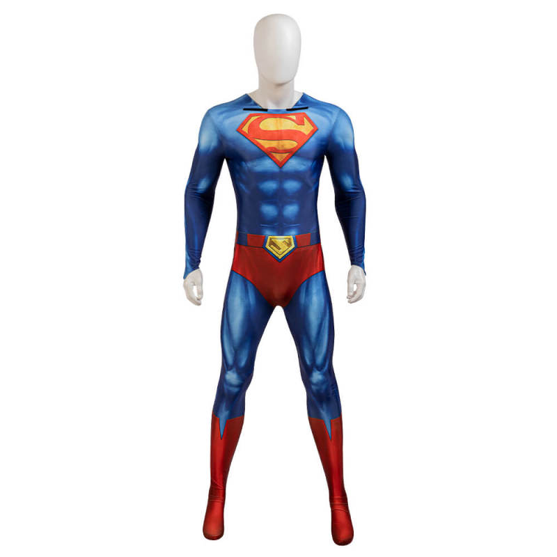 Justice League Warworld Superman Clark Kent Costume Superhero Cosplay Jumpsuit Cloak