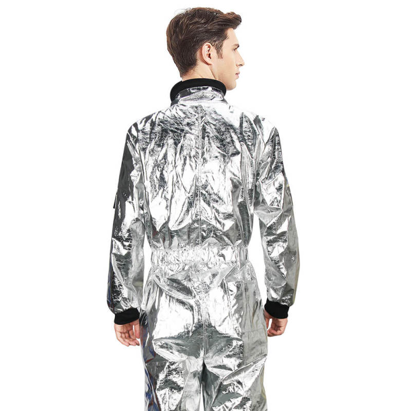 Silver Astronaut Jumpsuit Adult Halloween Costume NASA Space Suit In Stock Takerlama
