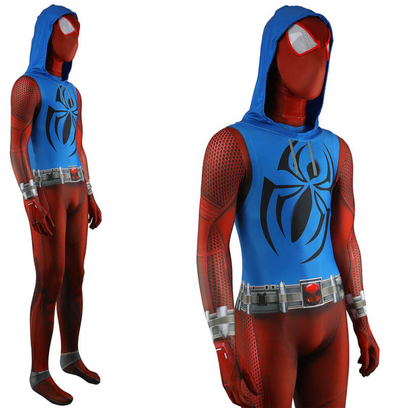 Spider-Man Across the Spider-Verse Scarlet Spider Halloween Cosplay Costume Ben Reilly Jumpsuit