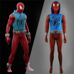 Spider-Man Across the Spider-Verse Scarlet Spider Halloween Cosplay Costume Ben Reilly Jumpsuit