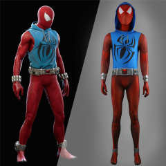 Spider-Man Across the Spider-Verse Scarlet Spider Halloween Cosplay Costume Ben Reilly Jumpsuit