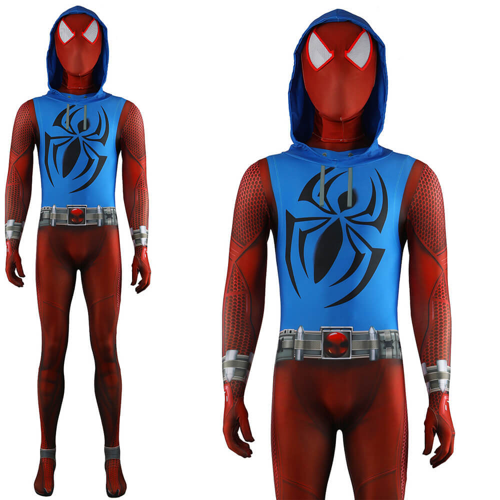 Spider-Man Across the Spider-Verse Scarlet Spider Halloween Cosplay Costume Ben Reilly Jumpsuit