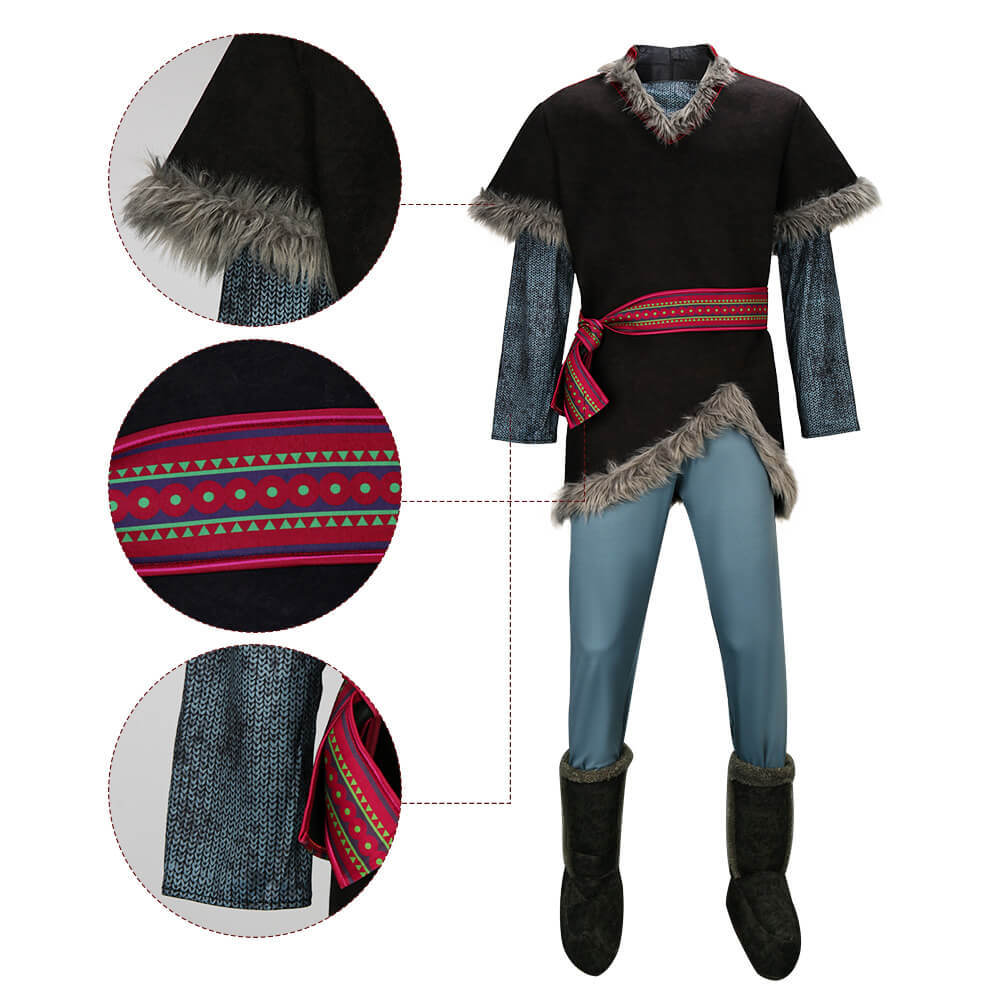 Disney Frozen Kristoff Bjorgman Iceman Cosplay Costume In Stock-Takerlama