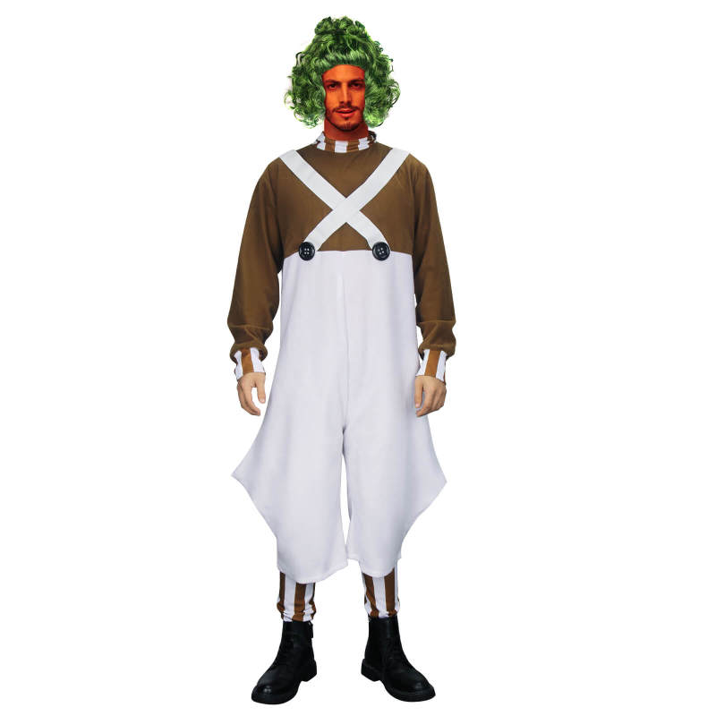 Men's Deluxe Oompa Loompa Cosplay Costume Wig In Stock Takerlama