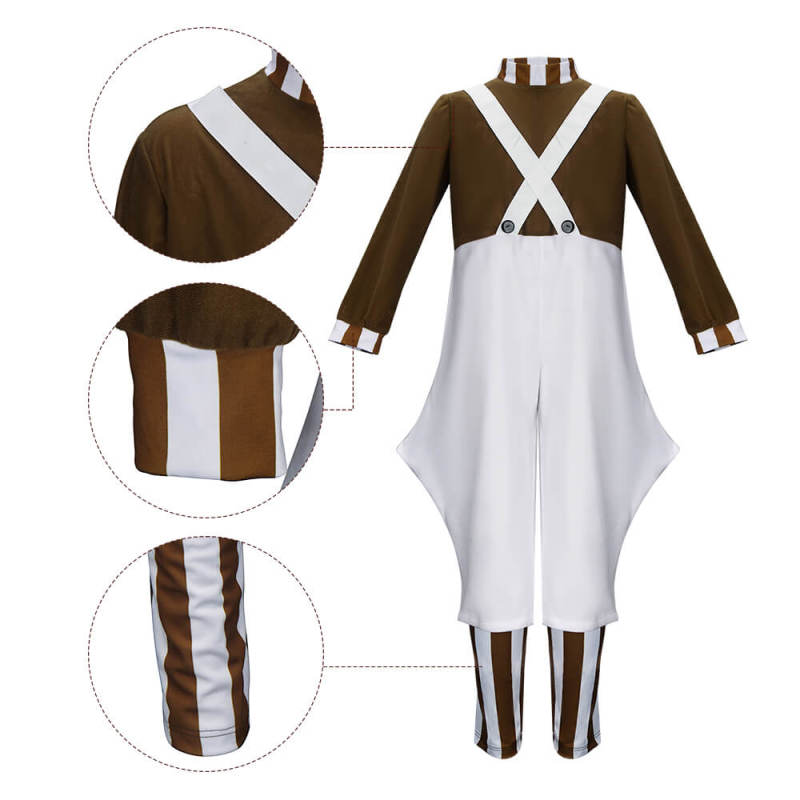 Kids Willy Wonka Oompa Loompa Cosplay Costume-Charlie and the Chocolate Factory In Stock Takerlama