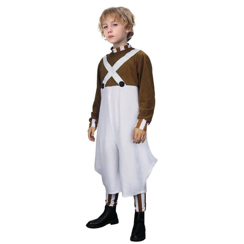 Kids Willy Wonka Oompa Loompa Cosplay Costume-Charlie and the Chocolate Factory In Stock Takerlama