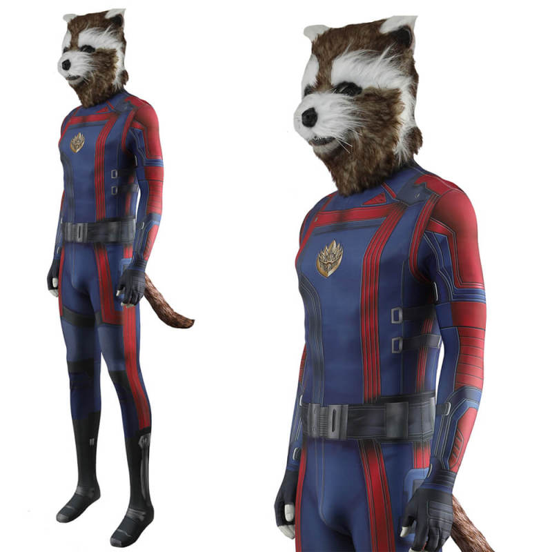 Rocket Raccoon Halloween Cosplay Costume Mask Adult Kids Guardians of the Galaxy 3 Takerlama