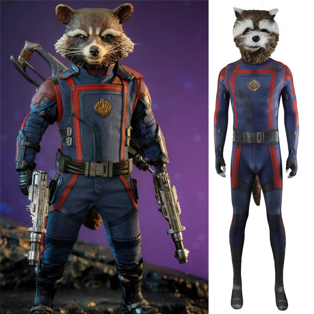 Rocket Raccoon Halloween Cosplay Costume Mask Adult Kids Guardians of the Galaxy 3 Takerlama