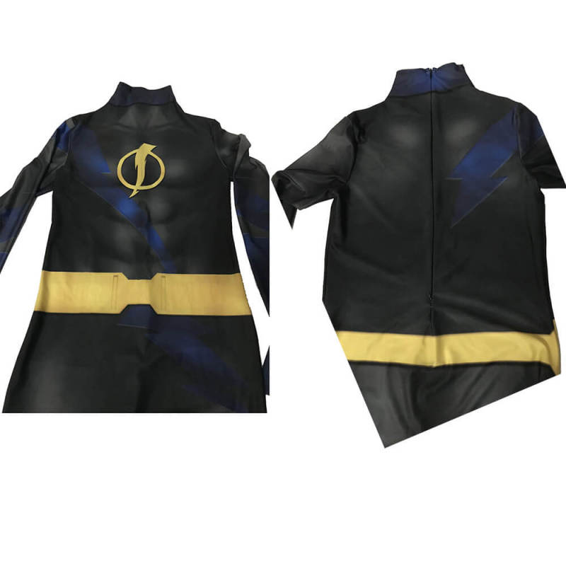 Static Shock Halloween Costume DC Comics Teen Titans Superhero Jumpsuit Adult Kids